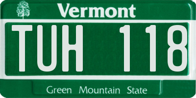 VT license plate TUH118