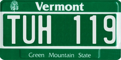 VT license plate TUH119