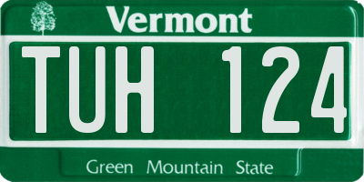 VT license plate TUH124