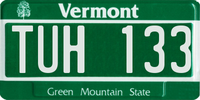 VT license plate TUH133