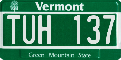 VT license plate TUH137