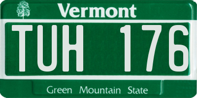 VT license plate TUH176