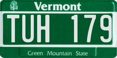 VT license plate TUH179