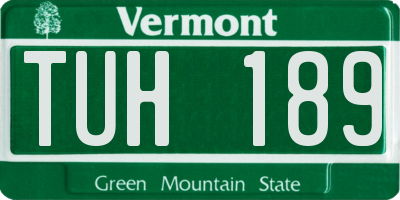 VT license plate TUH189