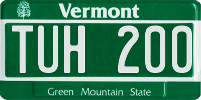 VT license plate TUH200