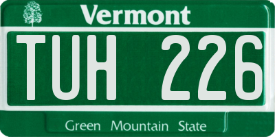 VT license plate TUH226