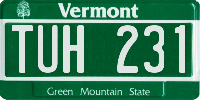 VT license plate TUH231