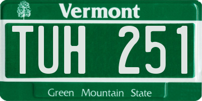 VT license plate TUH251