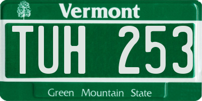 VT license plate TUH253