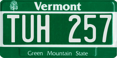 VT license plate TUH257