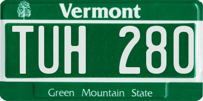 VT license plate TUH280