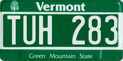 VT license plate TUH283