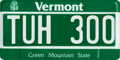 VT license plate TUH300