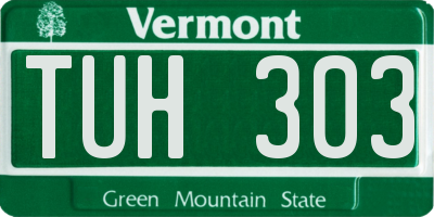 VT license plate TUH303