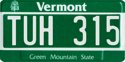 VT license plate TUH315