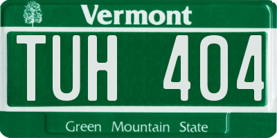 VT license plate TUH404