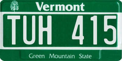 VT license plate TUH415