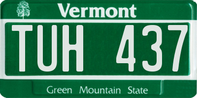VT license plate TUH437