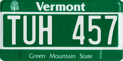 VT license plate TUH457