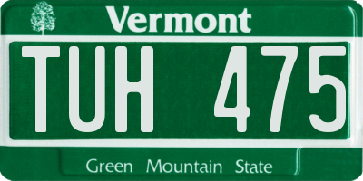 VT license plate TUH475