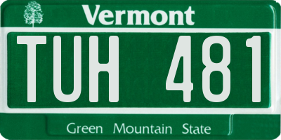 VT license plate TUH481