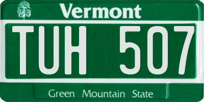 VT license plate TUH507
