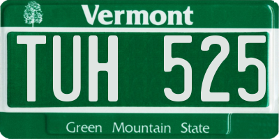 VT license plate TUH525