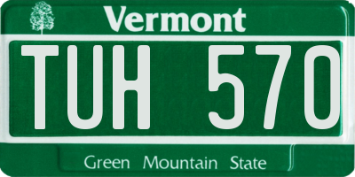 VT license plate TUH570