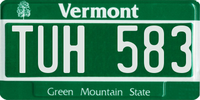 VT license plate TUH583
