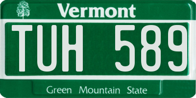 VT license plate TUH589