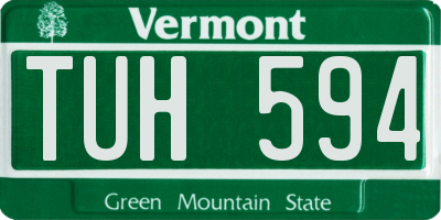 VT license plate TUH594