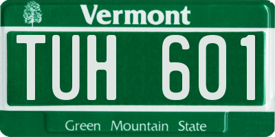 VT license plate TUH601