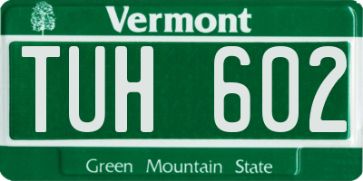 VT license plate TUH602