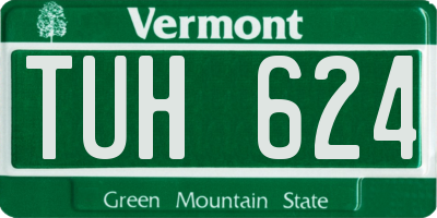 VT license plate TUH624