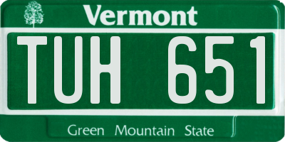 VT license plate TUH651