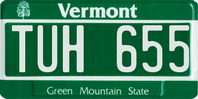 VT license plate TUH655