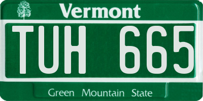 VT license plate TUH665