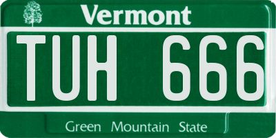 VT license plate TUH666