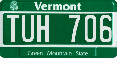 VT license plate TUH706