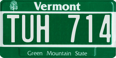VT license plate TUH714