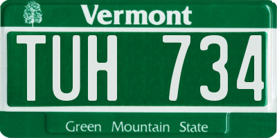 VT license plate TUH734