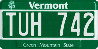 VT license plate TUH742