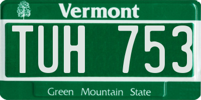 VT license plate TUH753
