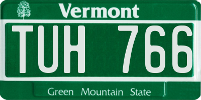 VT license plate TUH766