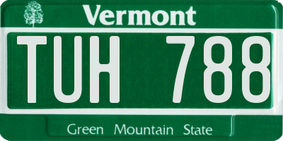 VT license plate TUH788