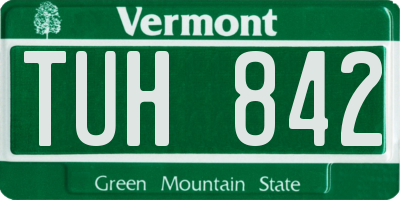 VT license plate TUH842