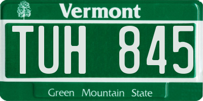 VT license plate TUH845