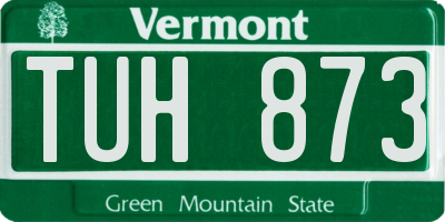 VT license plate TUH873