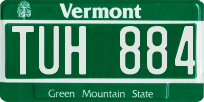 VT license plate TUH884