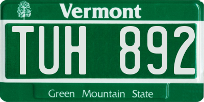 VT license plate TUH892